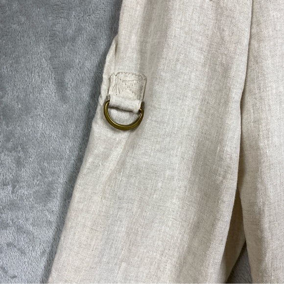 Style & Co 100% Linen Roll Tab Shacket Button Up Top Size 18W - Picture 3 of 8